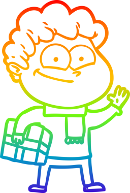 Bir insan tarafından çizilmiş mutlu bir adamın çizgi çizimi.