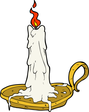 Bir insan tarafından çizilmiş korkunç çizgi film mumu.