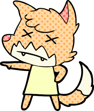 Bir insan tarafından çizilmiş ölü tilki çizgi filmi