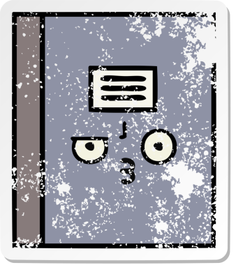 Bir insan tarafından çizilmiş şirin bir çizgi roman çıkartması.