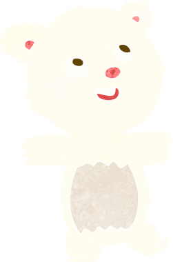 Bir insan tarafından çizilmiş kutup ayısı çizgi filmi.