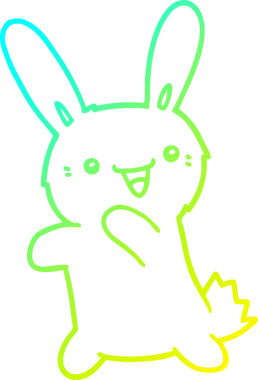 Bir insan tarafından çizilmiş bir çizgi film tavşanı çizimi