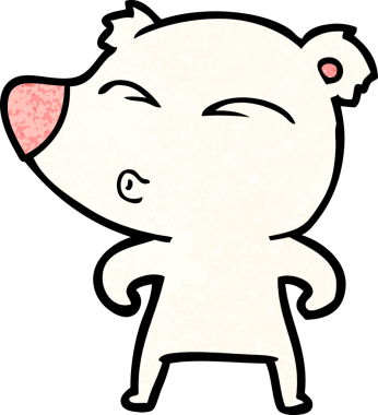 Bir insan tarafından çizilmiş kutup ayısı karikatürü