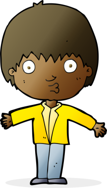 çizgi film bir insan tarafından çizilmiş hayret verici çocuk.