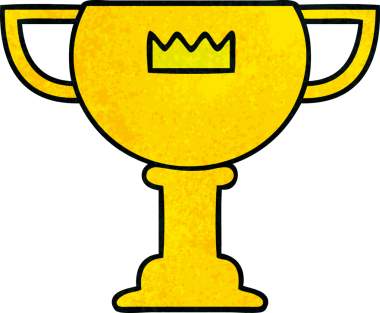 Bir insan tarafından çizilmiş altın bir bardağın retro grunge deseni.