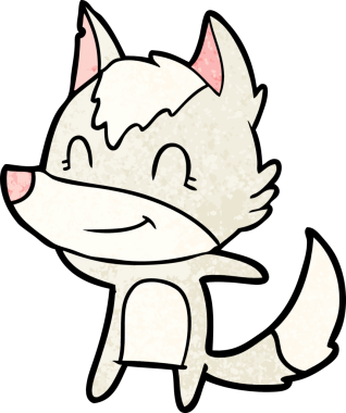 Bir insan tarafından çizilmiş dost canlısı bir kurt.