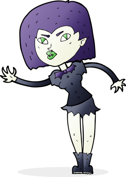 Bir insan tarafından çizilmiş vampir kız çizgi filmi.