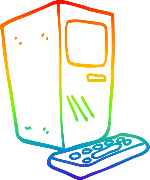 gökkuşağı gradyan çizgisi bir insan tarafından çizilmiş bir ofis bilgisayarının çizimi