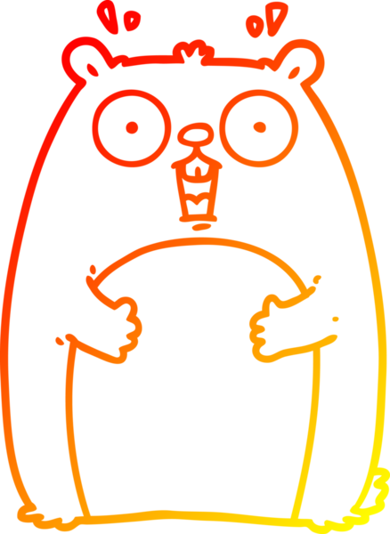 Bir çizgi filmin sıcak gradyan çizimi bir insan tarafından çizilmiş bir yer domuzu.