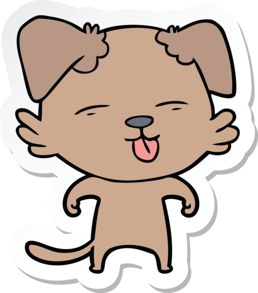 Bir insan tarafından çizilmiş bir köpeğin çıkartması.