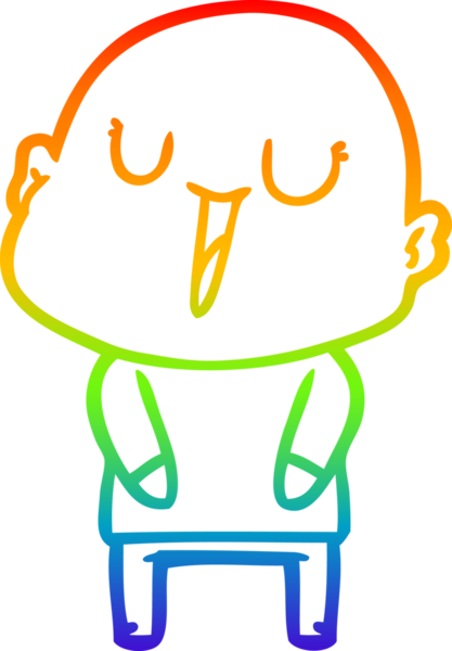 gökkuşağı gradyan çizimi mutlu bir çizgi kel adamın çizimi bir insan tarafından çizildi