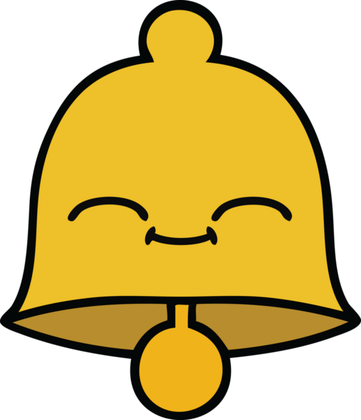 Bir insan tarafından çizilmiş sevimli bir çan karikatürü.