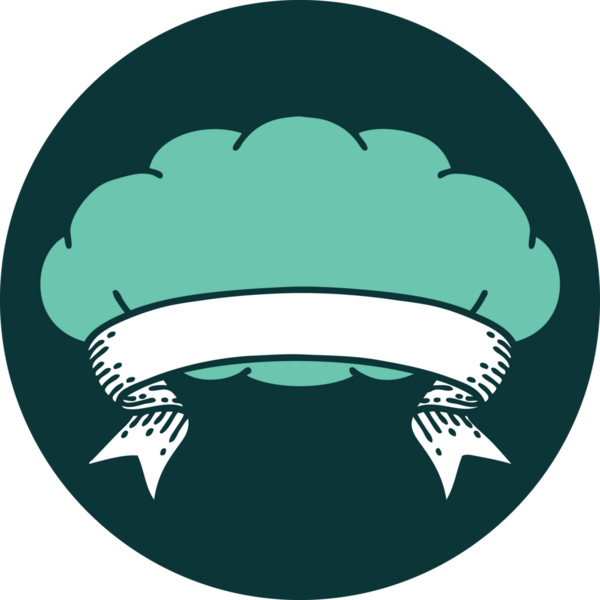 bir insan tarafından çizilmiş gri bir bulutun pankartıyla dövme biçimi simgesi