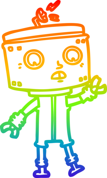 gökkuşağı gradyan çizgisi bir insan tarafından çizilmiş robot çizgi