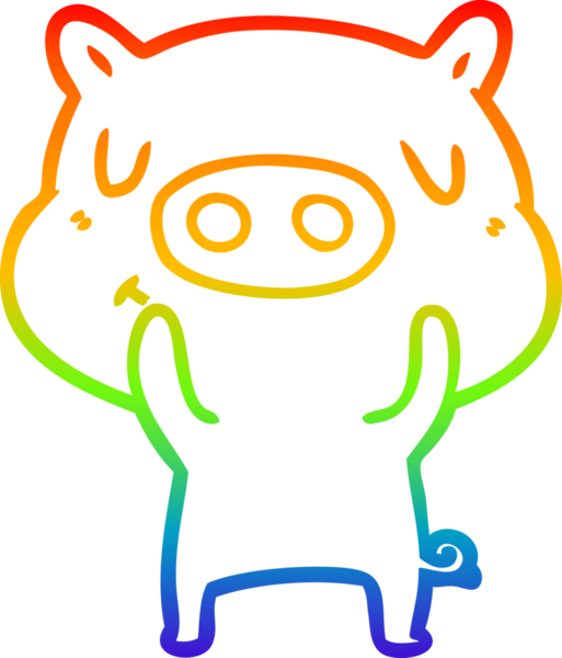 gökkuşağı gradyan çizgi çizimi bir insan tarafından çizilmiş içerikli domuz