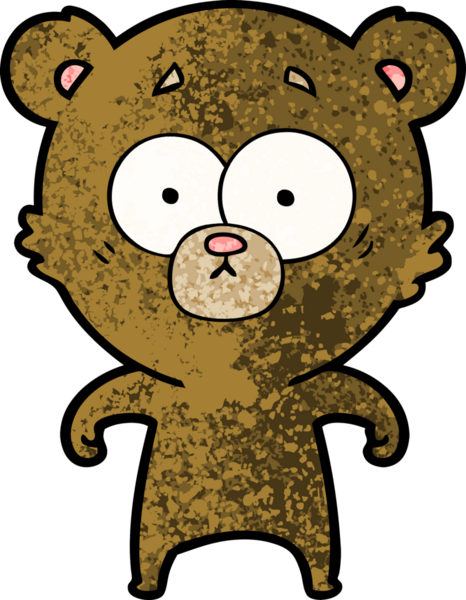 Bir insan tarafından çizilmiş sürpriz ayı karikatürü