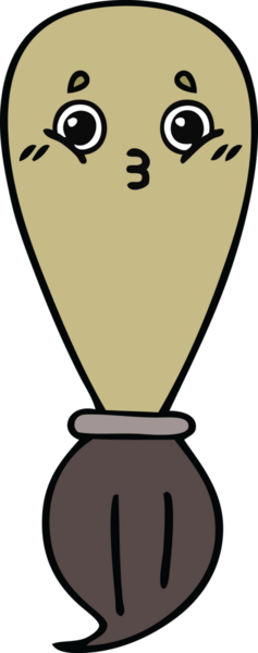 Bir insan tarafından çizilmiş güzel bir boya fırçası karikatürü.