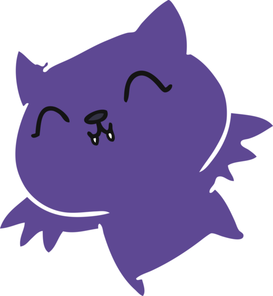 Bir insan tarafından çizilmiş kawaii yarasasının serbest çizimi.