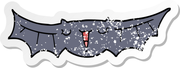 Bir insan tarafından çizilmiş karikatür yarasasının sıkıntılı çıkartması.