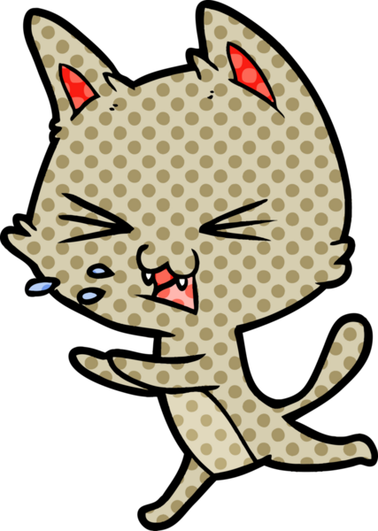 Bir insan tarafından çizilmiş kedi tıslaması.