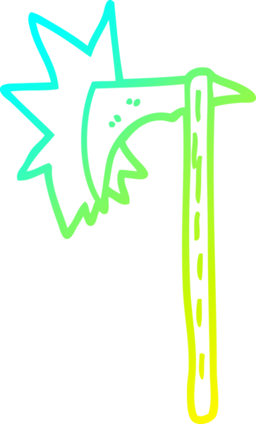 Bir insan tarafından çizilen viking baltasının soğuk gradyan çizgisi