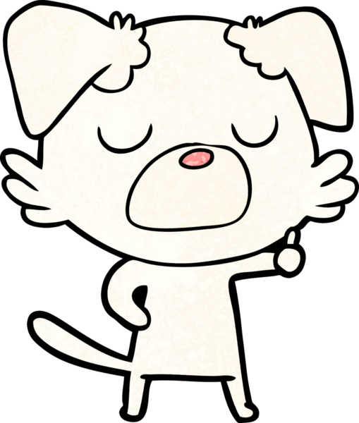 Bir insan tarafından çizilmiş çizgi film köpeği.