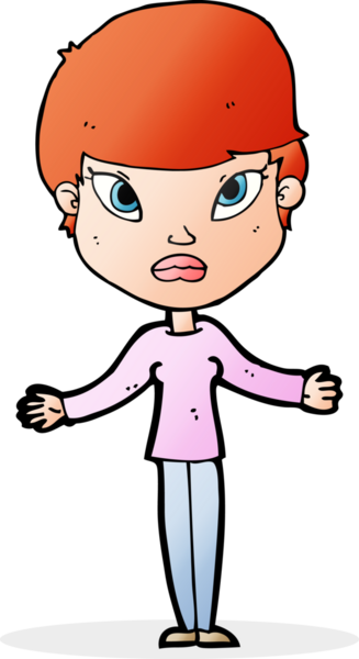 Bir insan tarafından çizilmiş omuz silken çizgi filmdeki kadın.