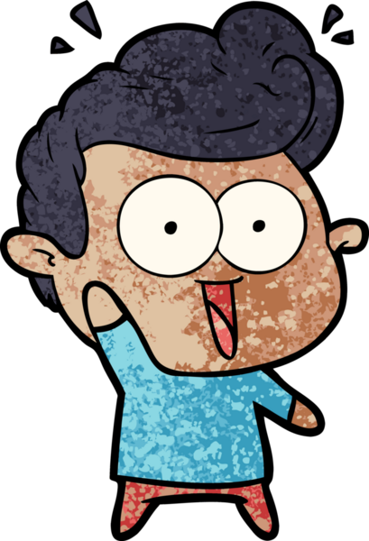 Bir insan tarafından çizilmiş çizgi film bakışlı adam.