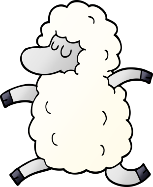 bir insan tarafından çizilmiş çizgi film karalama koyunu