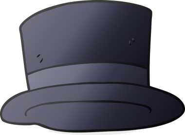 Bir insan tarafından çizilmiş serbest çizim silindir şapka.