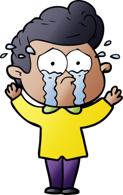 Bir insan tarafından çizilmiş ağlayan bir karikatür.