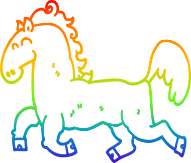 gökkuşağı gradyan çizgi çizimi bir insan tarafından çizilmiş bir aygır