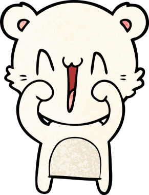 Bir insan tarafından çizilmiş mutlu kutup ayısı karikatürü