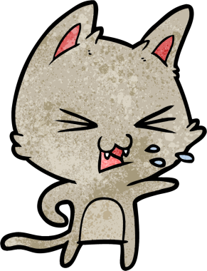 Bir insan tarafından çizilmiş kedi tıslaması.