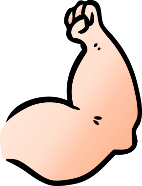 bir insan tarafından çizilmiş güçlü bir kol.