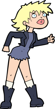 Bir insan tarafından çizilmiş deri ceketli kız.