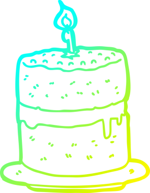 Bir insan tarafından çizilmiş çizgi film pastasının soğuk gradyan çizgisi.