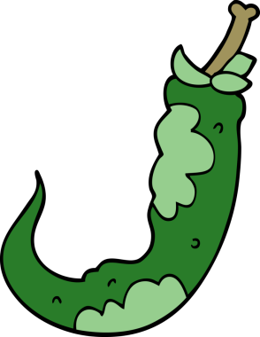 Bir insan tarafından çizilmiş kırmızı biber karalaması.