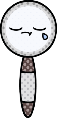 Bir insan tarafından çizilmiş bir büyüteçin çizgi roman tarzı karikatürü