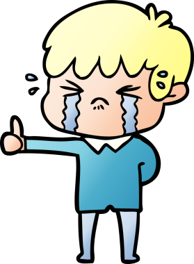 Bir insan tarafından çizilmiş ağlayan çizgi film çocuğu.