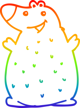 gökkuşağı gradyan çizimi bir insan tarafından çizilmiş mutlu ayı çizgi