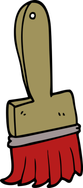 Bir insan tarafından çizilmiş karalama boya fırçası.