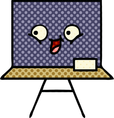 bir insan tarafından çizilmiş bir karatahtanın çizgi roman tarzı