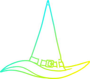 Bir insan tarafından çizilmiş bir cadı şapkasının soğuk gradyan çizimi
