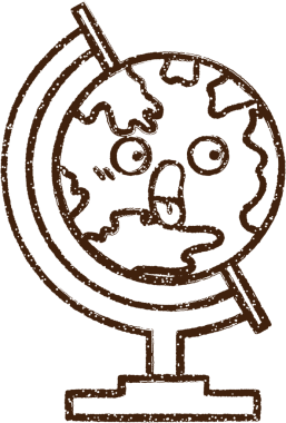 Bir insan tarafından çizilen Dünya Kömürü Çizimi