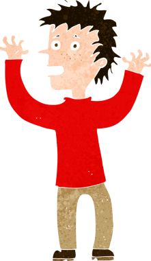 Bir insan tarafından çizilmiş heyecanlı bir çocuk.