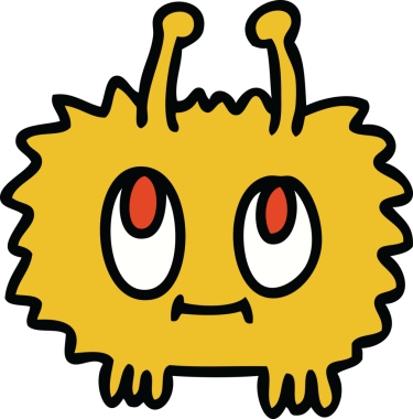 Bir insan tarafından çizilen el çizimi tuhaf çizgi film yaratığı.