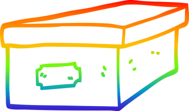 gökkuşağı gradyan çizgi çizimi bir insan tarafından çizilmiş dosya kutusu