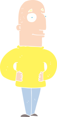 Bir insan tarafından çizilen içerik insanının düz renk çizimi