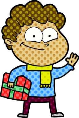 Bir insan tarafından çizilmiş mutlu bir adam.